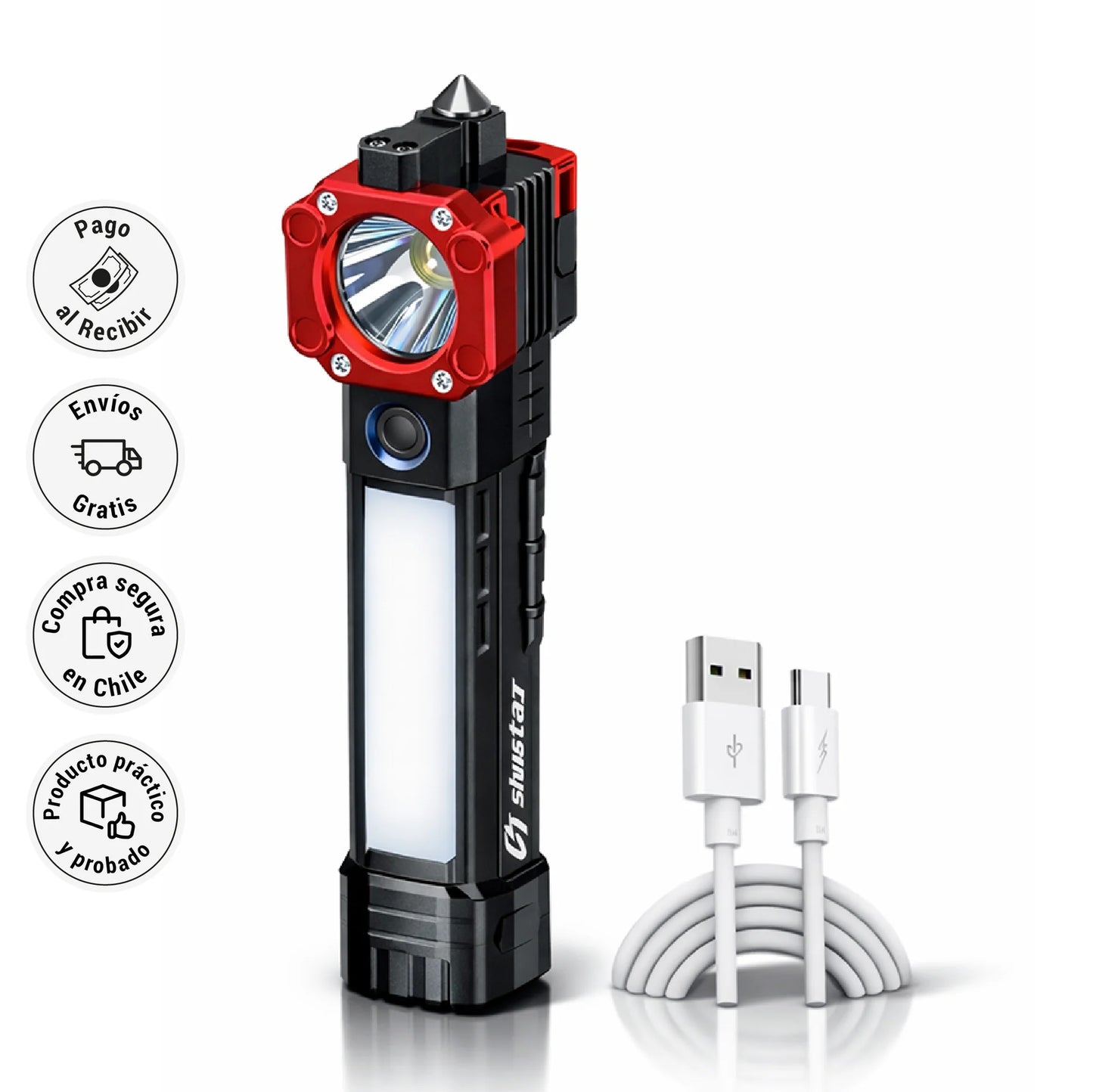 Linterna Multifuncional 4 En 1 Recargable