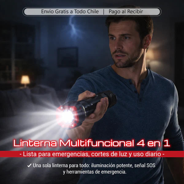 Linterna Multifuncional 4 En 1 Recargable
