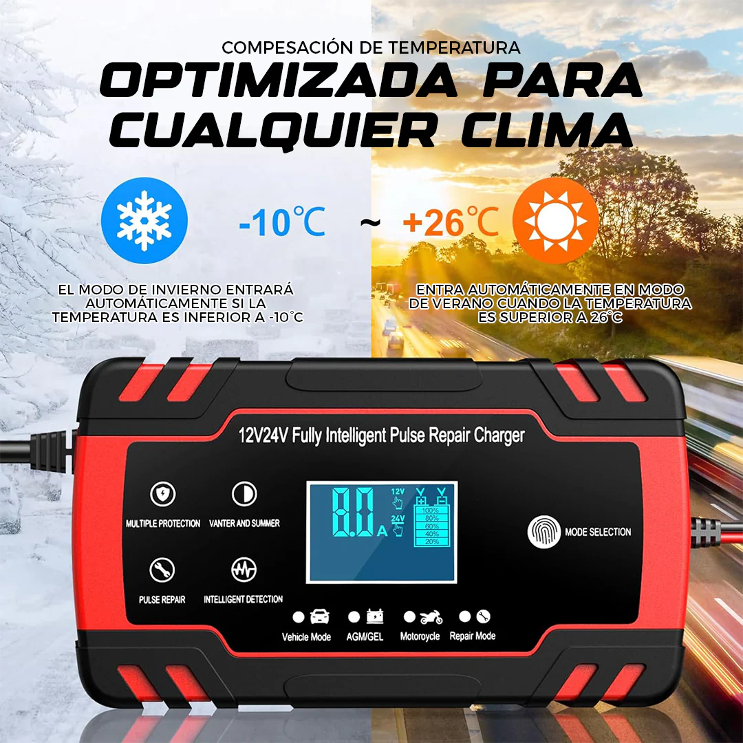 Cargador reparador de baterias para auto.