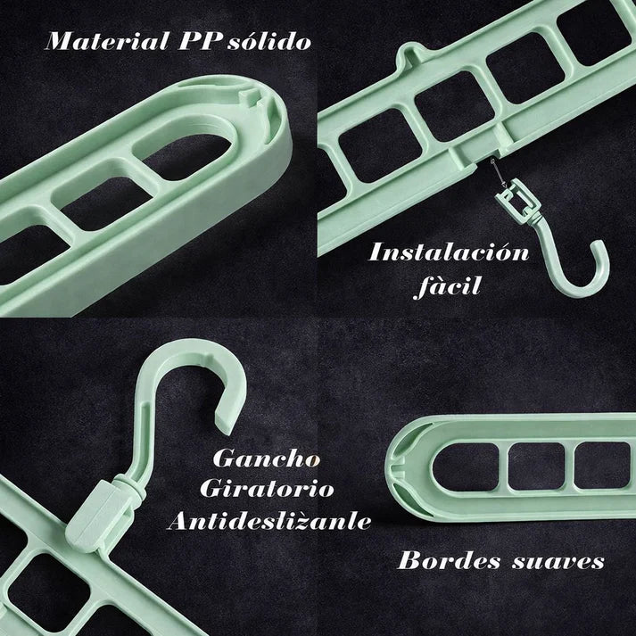 5 COLGADORES DE ROPA 9 EN 1