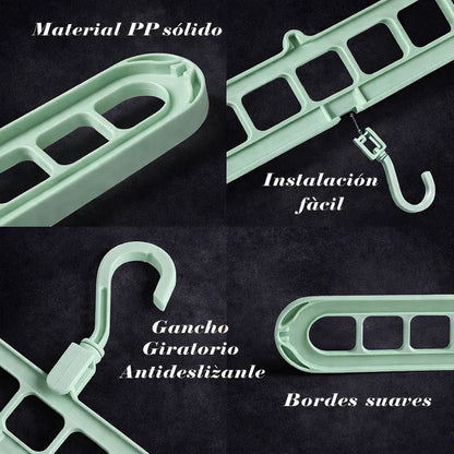 5 COLGADORES DE ROPA 9 EN 1